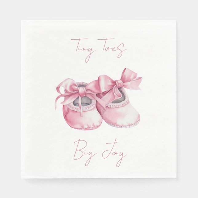 Tiny Toes. Big Joy.It's a Girl.  Napkin (Front)