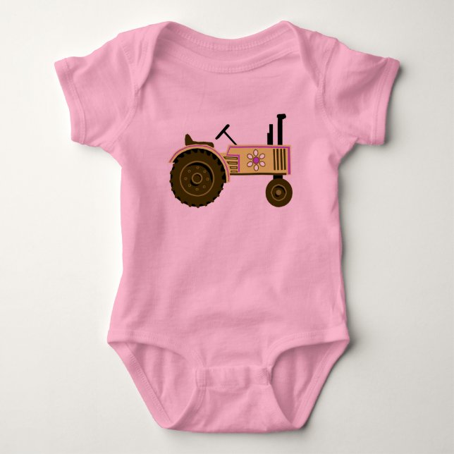 Tiny Tomboy Tractor Baby Bodysuit (Front)