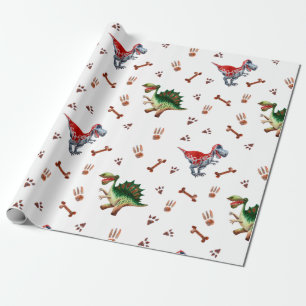 Tiny Tracks Watercolor Baby Dinosaur Wrapping Pape Paper
