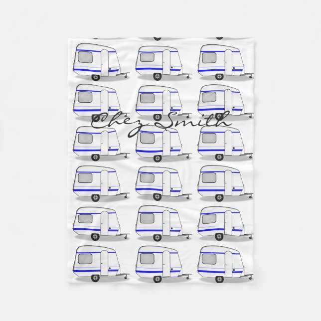 Tiny trailer gypsy caravan Thunder_Cove any colour Fleece Blanket (Front)
