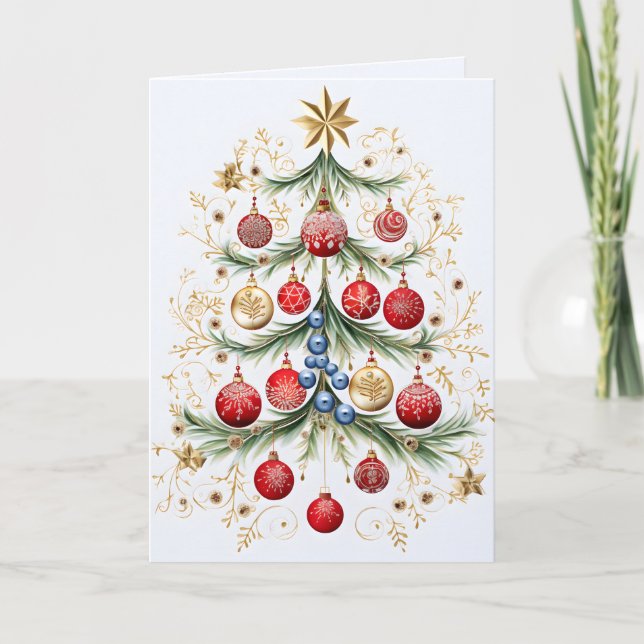 Tiny Treasures: Mini Christmas Tree Holiday Card (Front)