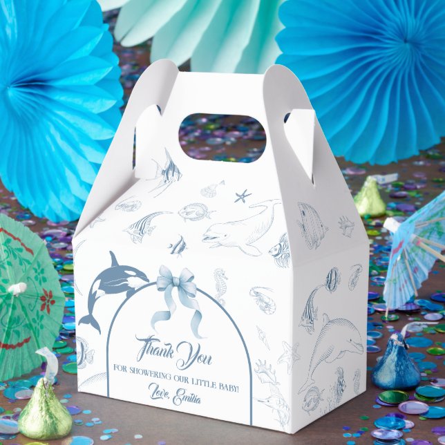 Tiny Treasures Ocean Baby Shower Favor Box (Party)