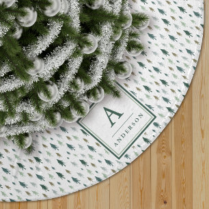 Tiny Trees   Monogrammed Brushed Polyester Tree Skirt
