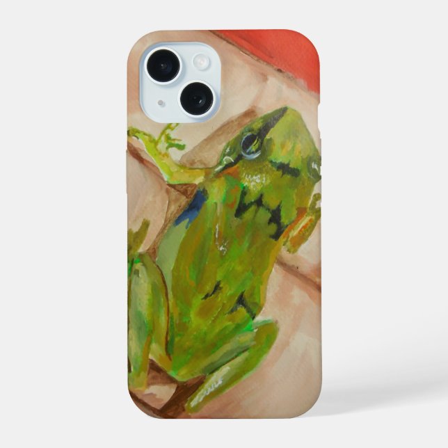 Tiny Tropical Frog iPhone 15 Case (Back)