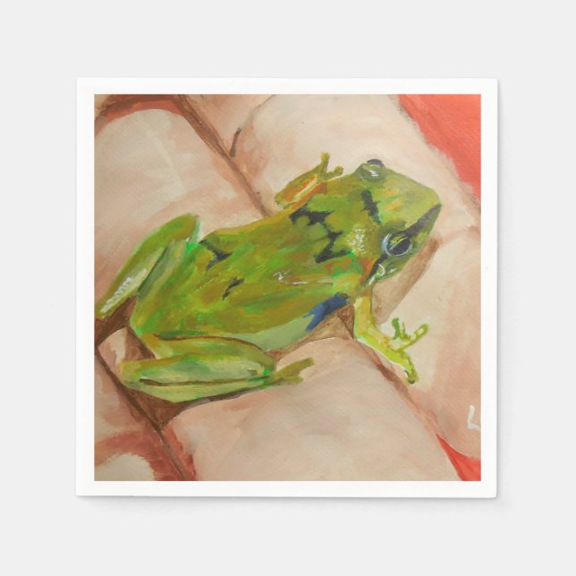Tiny Tropical Frog Napkin (Front)
