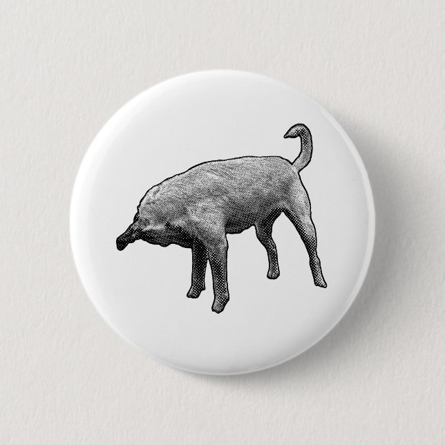 Tiny Turned-Head Terrier 2 Inch Round Button (Front)