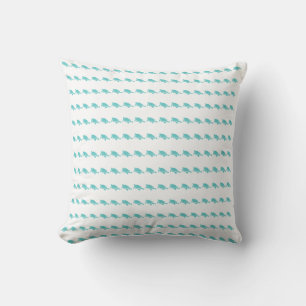 tiny turtles teal /aqua on white PILLOW
