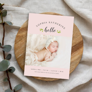 Tiny Twigs Magnetic Photo Birth Announcement
