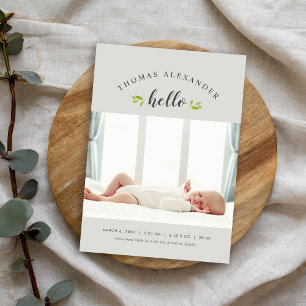 Tiny Twigs Photo Birth Announcement