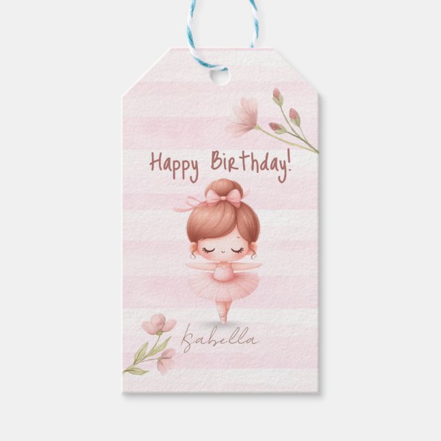 Tiny Twirls – Ballerina  Gift Tags (Front)