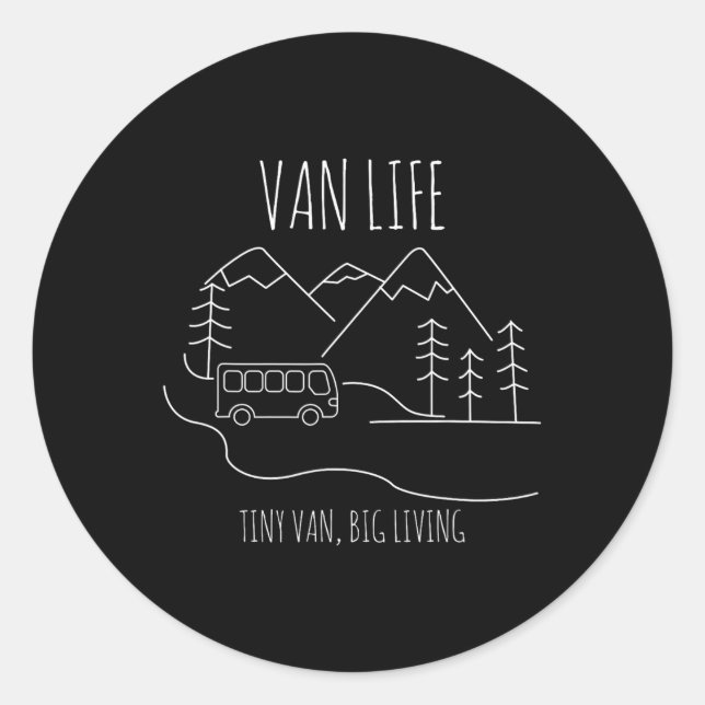 Tiny Van Big Living  Classic Round Sticker (Front)