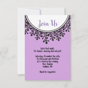TINY VINES Circular Bat Mitzvah Reception Card