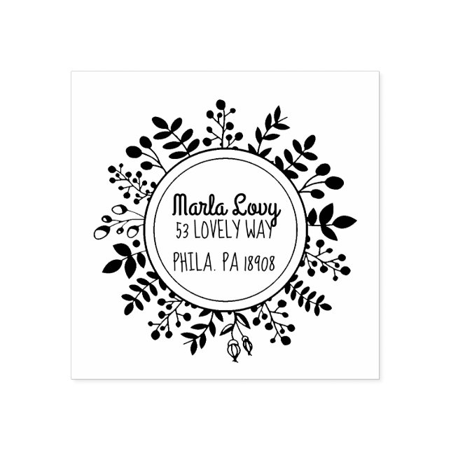 TINY VINES Circular Return Address Stamp (Imprint)