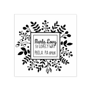 TINY VINES Square Return Address Stamp