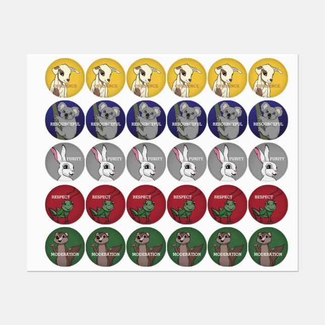 Tiny Virtue Heroes™ Étiquettes - Team LIFE (Feuille)