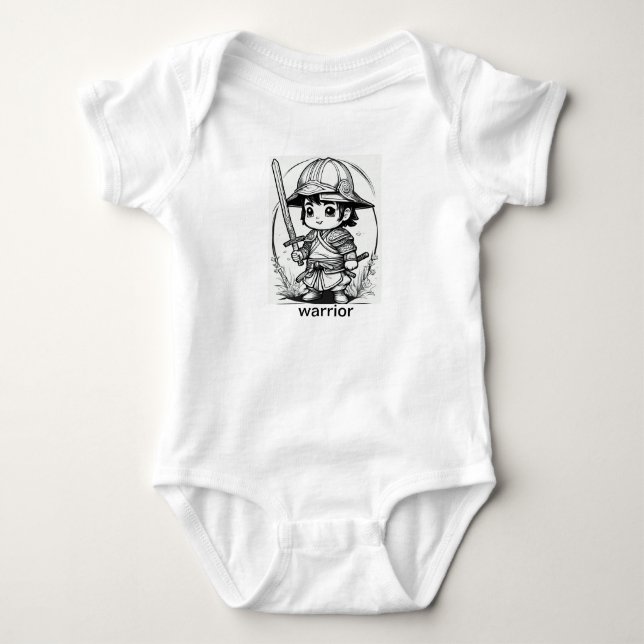 "Tiny Warrior: Little but Fierce" Baby Bodysuit (Front)