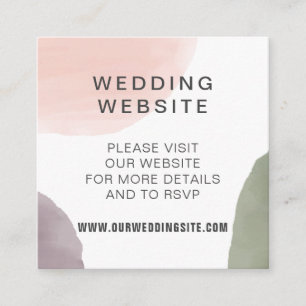 Tiny Watercolor Modern Wedding Website Enclosure Card