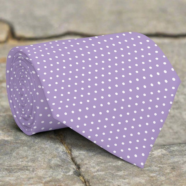 Tiny White Dots On Violet Background Modern Style Tie (Creator Uploaded)