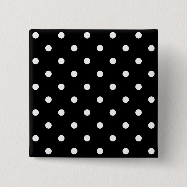 Tiny White Polka Dots 2 Inch Square Button (Front)