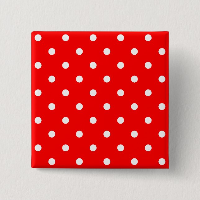 Tiny White Polka Dots 2 Inch Square Button (Front)