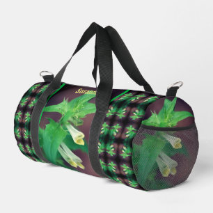 Tiny White Wildflower Personalized Duffle Bag