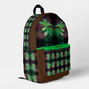 Tiny White Wildflower Personalized Printed Backpack