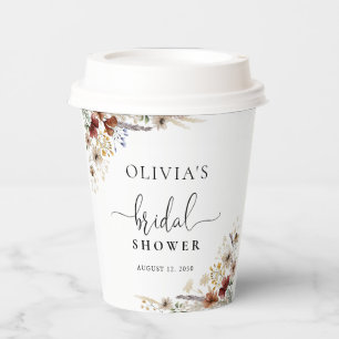 Tiny Wildflower Bridal Shower Paper Cups