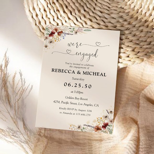 Tiny Wildflower Engagement Party Invitation (Creator Uploaded)