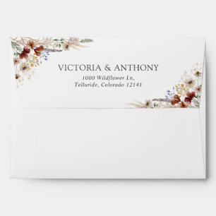 Tiny Wildflower Wedding Ceremony Envelope