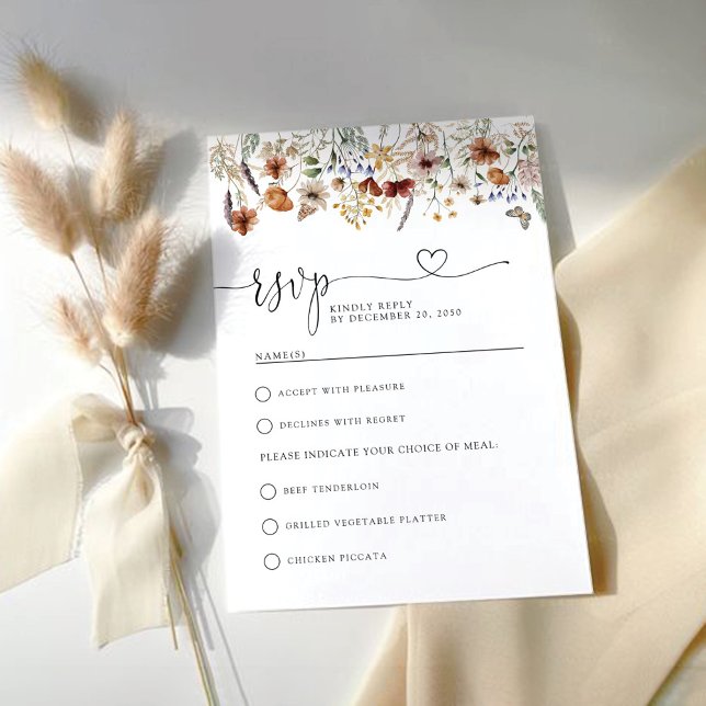Tiny Wildflower Wedding RSVP Card (Creator Uploaded)
