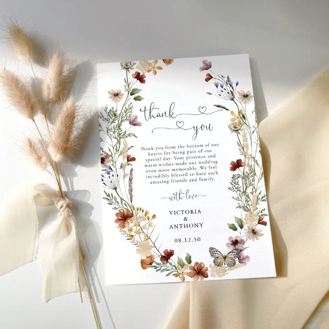 Tiny Wildflower Wedding Thank You Cards (Creator Uploaded)