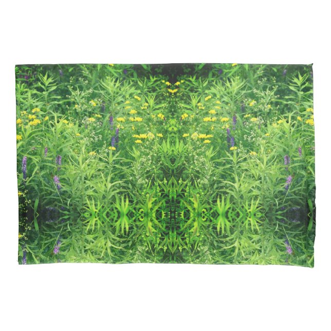 Tiny Wildflowers In Field Nature Pattern Pillowcase (Front)