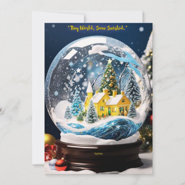 Tiny World Snow Swirled: Winter Wonderland Holiday Card (Front)