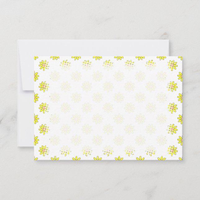 Tiny Yellow Flower Floral Pattern Blank Card (Front)