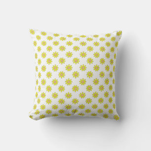Tiny Yellow Flower Floral Pattern Throw Pillow
