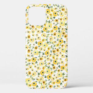 Tiny Yellow Flowers: Watercolor Seamless. iPhone 12 Case