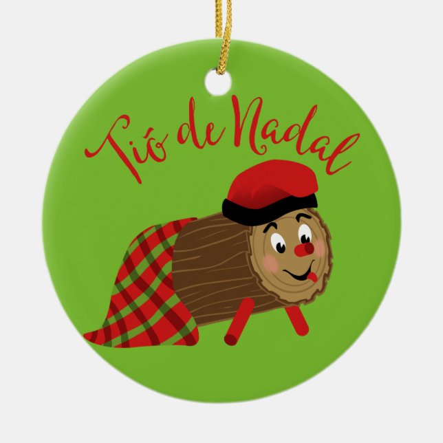 Tio De Nadal Ceramic Ornament (Front)