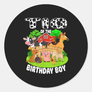 Tio Of The Bday Boy Farm Animals Matching Farm The Classic Round Sticker