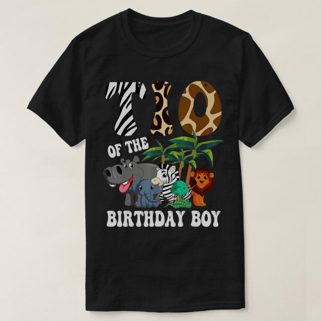 Tio of the Birthday Boy Zoo Bday Safari Celebratio T-Shirt (Design Front)