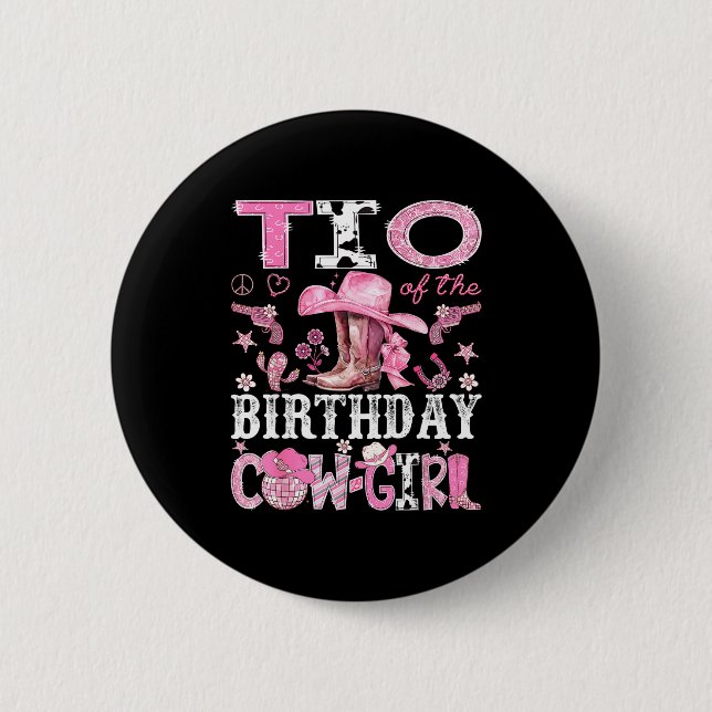 Tio Of The Birthday Cow-girl Nk Disco Rodeo Tio  2 Inch Round Button (Front)
