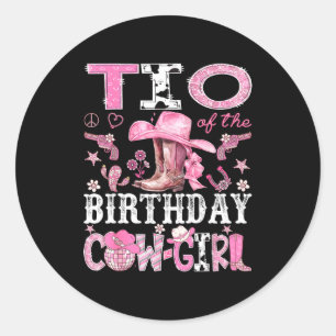 Tio Of The Birthday Cow-girl Nk Disco Rodeo Tio  Classic Round Sticker