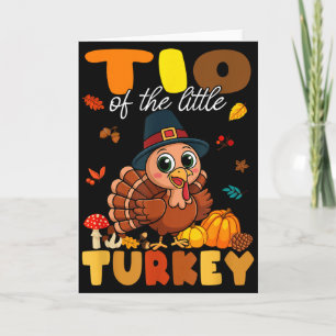 Tio Of The Little Turkey Thanksgiving Baby Shower  Card