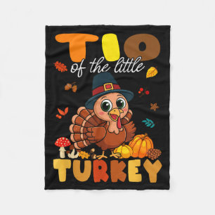 Tio Of The Little Turkey Thanksgiving Baby Shower Fleece Blanket