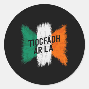 Tiocfaidh Ar La Vintage Ireland Irish Flag Irish R Classic Round Sticker