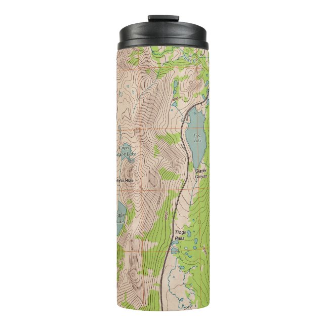 Tioga Pass, California Topographic Map Thermal Tumbler (Front)