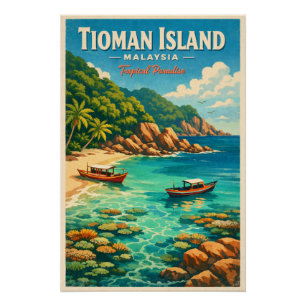 Tioman Island, Malaysia, in a vibrant tropical Poster