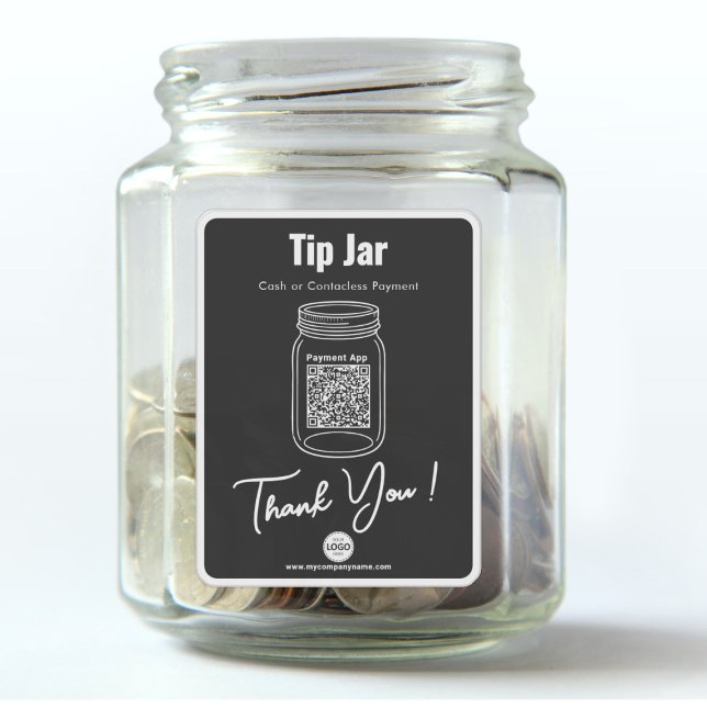 Tip Jar, Custom QR Code Payment App, Black Vinyl (Creator Uploaded)