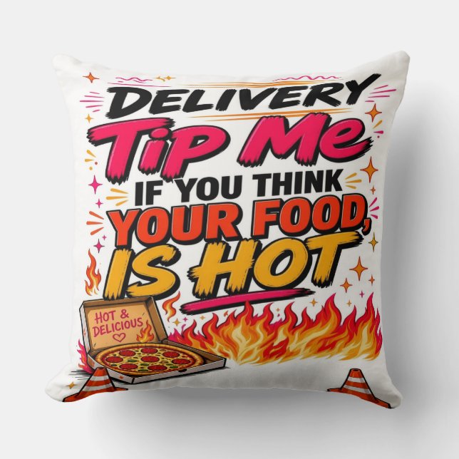 Tip Me Throw Pillow (Front)
