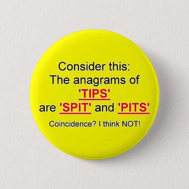 Tip your bartender 2 inch round button (Front)