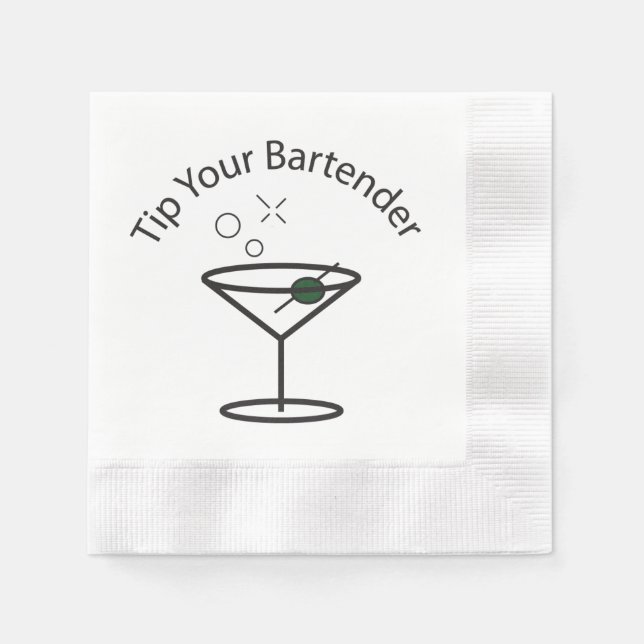 Tip Your Bartender Party-Time Napkin (Front)